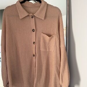 Women’s size Large Camel Button Down Long Sleeve Shacket